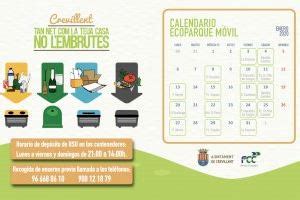 punto limpio crevillente|Calendario del Ecoparque móvil y de la recogida de residuos y。